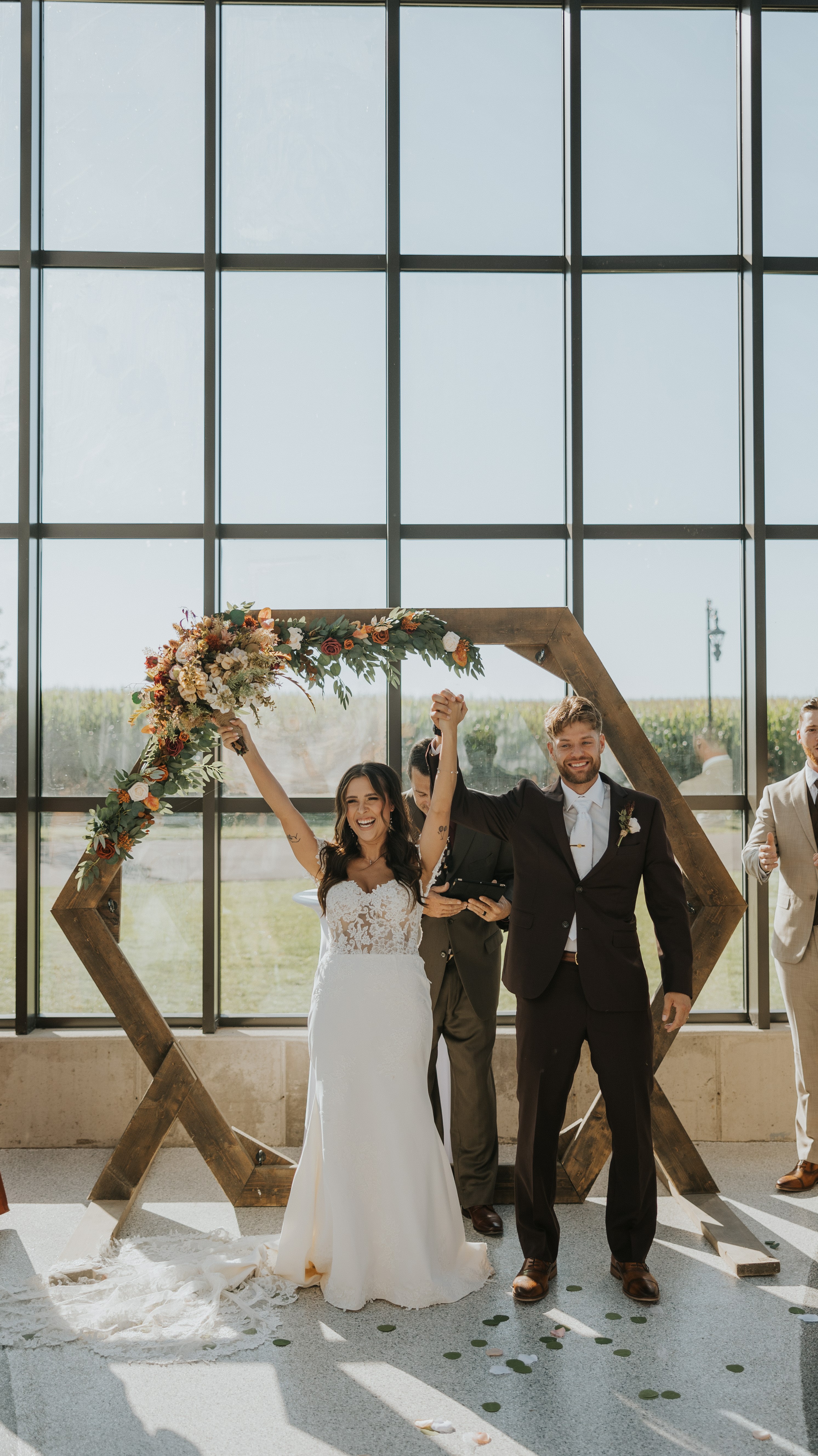 Lindsay and Michael Wedding Floor to ceiling windows